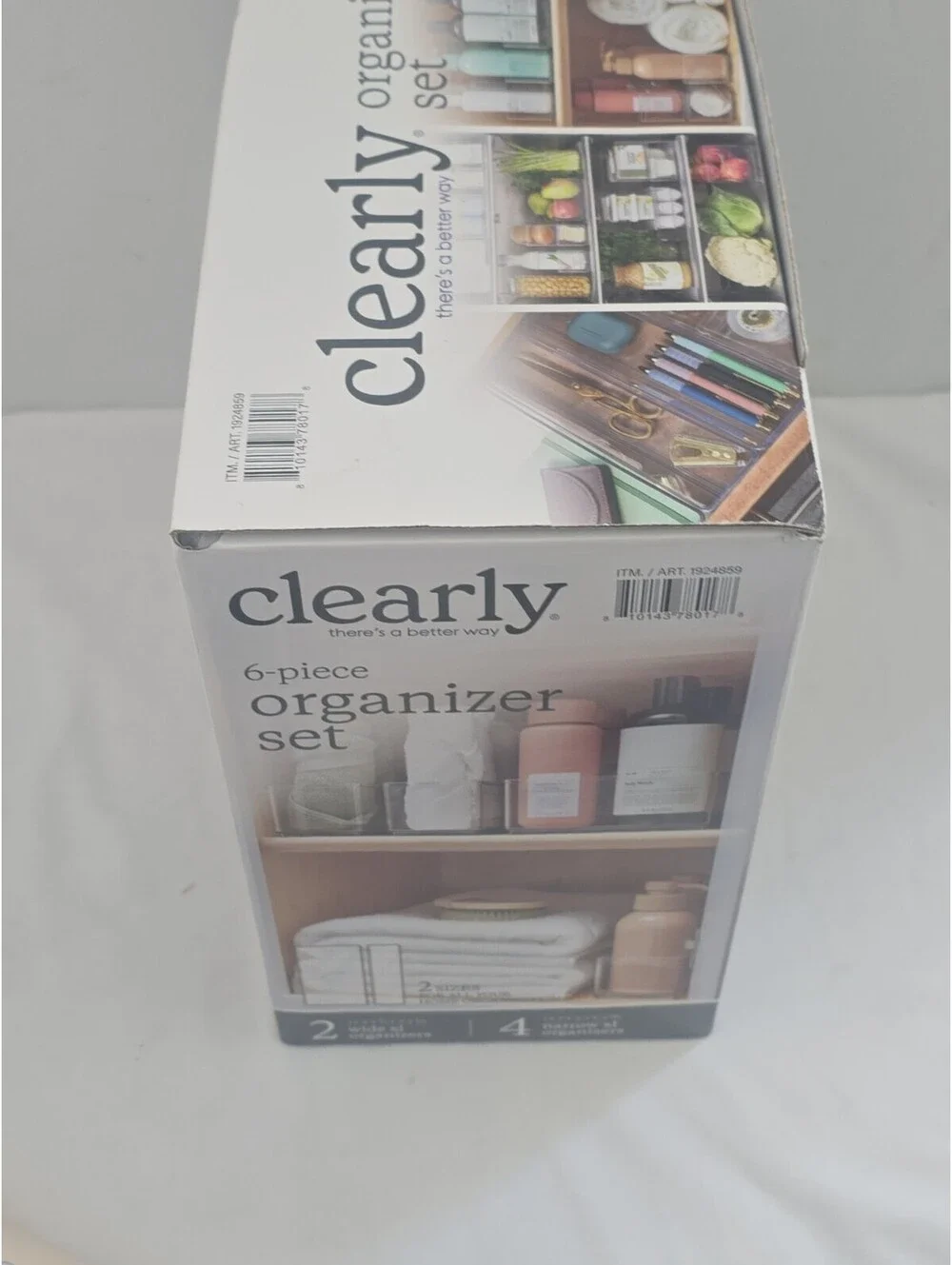 Clearly 8 Piece Organizer Set Modular Stacking Plastic Shelves Small Bins Only